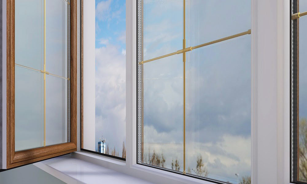 Okna so shprosami zoloto